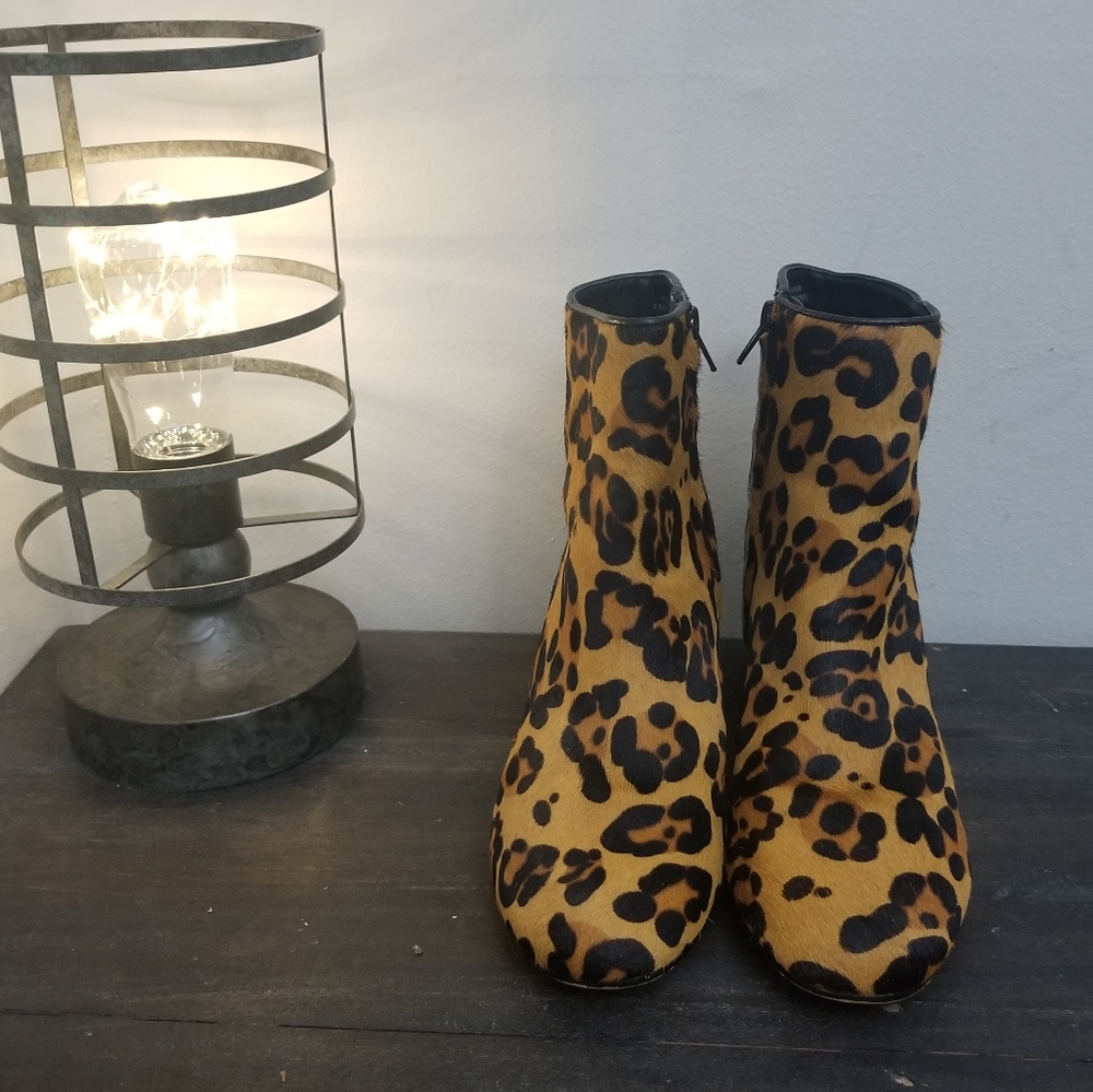 Calf Hair Leopard H&M Bootie leather heel 8